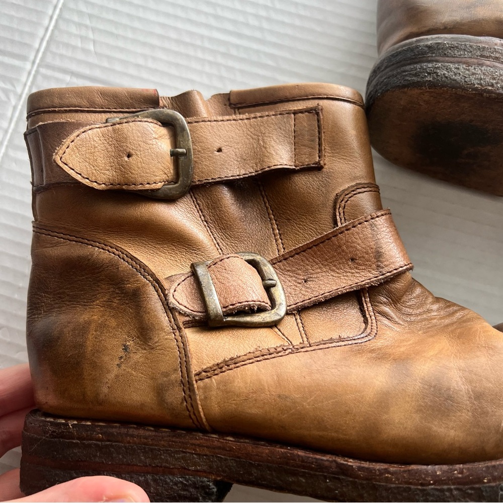 Bed Stu Women’s Tan Brown Spunky Motorcycle Boots Size 8.5 - Picture 2 of 11